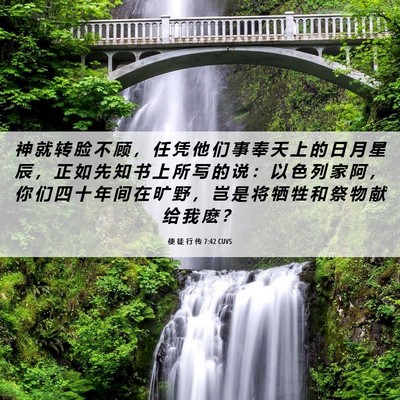 Picture 06 - 使 徒 行 传 7:42 CUVS - 神 就 转 脸 不 顾 ， 任 凭 他 们 事 - Bible Verse Picture