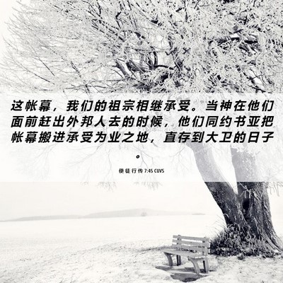 Picture 06 - 使 徒 行 传 7:45 CUVS - 这 帐 幕 ， 我 们 的 祖 宗 相 继 承 - Bible Verse Picture