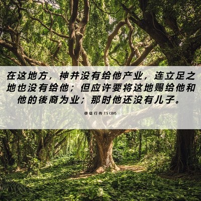 Picture 06 - 使 徒 行 传 7:5 CUVS - 在 这 地 方 ， 神 并 没 有 给 他 产 - Bible Verse Picture