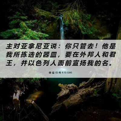 Picture 06 - 使 徒 行 传 9:15 CUVS - 主 对 亚 拿 尼 亚 说 ： 你 只 管 去 - Bible Verse Picture