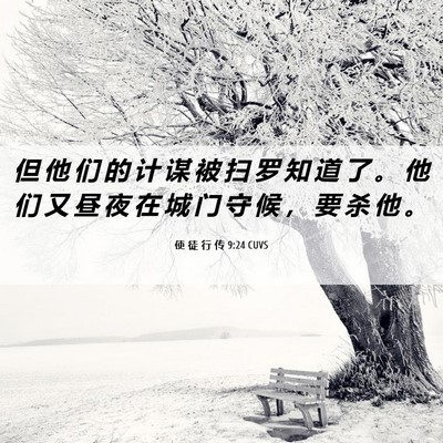 Picture 06 - 使 徒 行 传 9:24 CUVS - 但 他 们 的 计 谋 被 扫 罗 知 道 了 - Bible Verse Picture