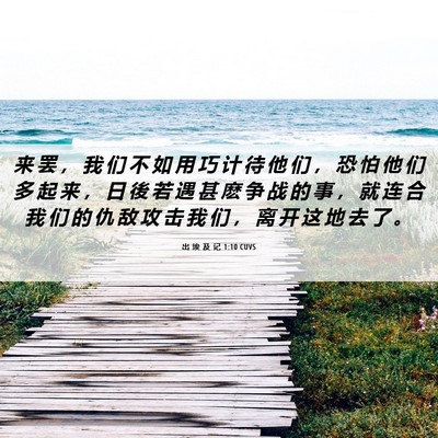 Picture 06 - 出 埃 及 记 1:10 CUVS - 来 罢 ， 我 们 不 如 用 巧 计 待 他 - Bible Verse Picture