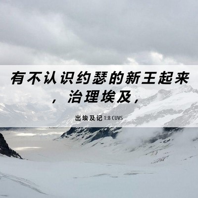 Picture 06 - 出 埃 及 记 1:8 CUVS - 有 不 认 识 约 瑟 的 新 王 起 来 ， - Bible Verse Picture