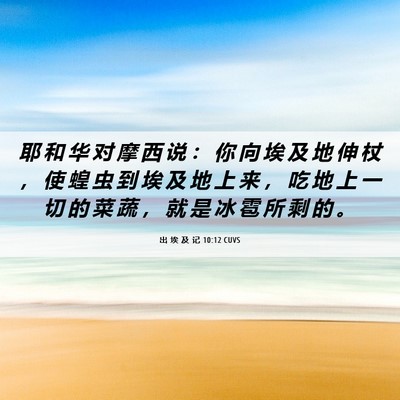 Picture 06 - 出 埃 及 记 10:12 CUVS - 耶 和 华 对 摩 西 说 ： 你 向 埃 及 - Bible Verse Picture