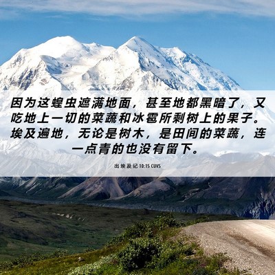 Picture 06 - 出 埃 及 记 10:15 CUVS - 因 为 这 蝗 虫 遮 满 地 面 ， 甚 至 - Bible Verse Picture