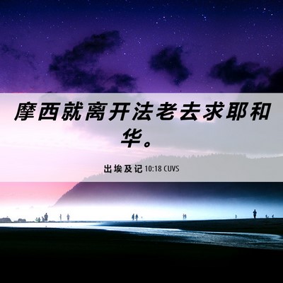 Picture 06 - 出 埃 及 记 10:18 CUVS - 摩 西 就 离 开 法 老 去 求 耶 和 华 - Bible Verse Picture