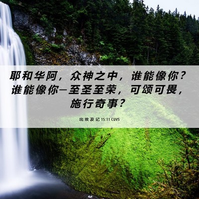 Picture 06 - 出 埃 及 记 15:11 CUVS - 耶 和 华 阿 ， 众 神 之 中 ， 谁 能 - Bible Verse Picture
