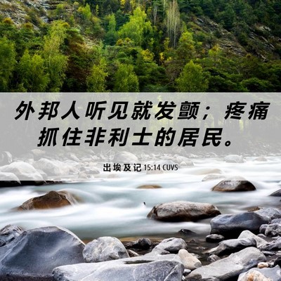 Picture 06 - 出 埃 及 记 15:14 CUVS - 外 邦 人 听 见 就 发 颤 ； 疼 痛 抓 - Bible Verse Picture