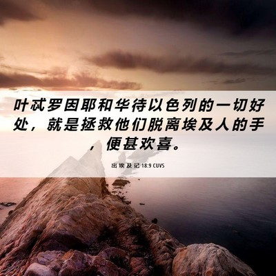 Picture 06 - 出 埃 及 记 18:9 CUVS - 叶 忒 罗 因 耶 和 华 待 以 色 列 的 - Bible Verse Picture