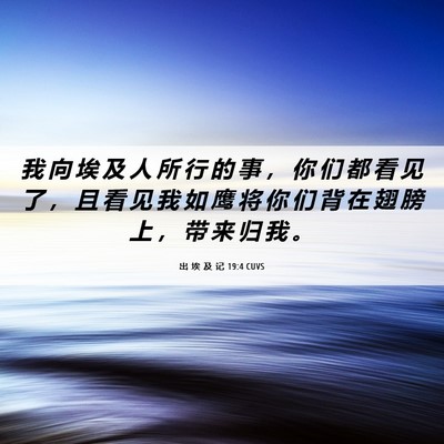 Picture 06 - 出 埃 及 记 19:4 CUVS - 我 向 埃 及 人 所 行 的 事 ， 你 们 - Bible Verse Picture