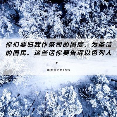 Picture 06 - 出 埃 及 记 19:6 CUVS - 你 们 要 归 我 作 祭 司 的 国 度 ， - Bible Verse Picture