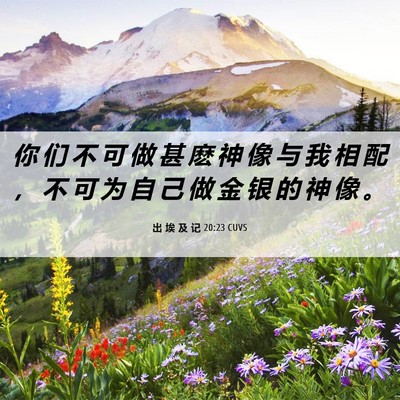 Picture 06 - 出 埃 及 记 20:23 CUVS - 你 们 不 可 做 甚 麽 神 像 与 我 相 - Bible Verse Picture