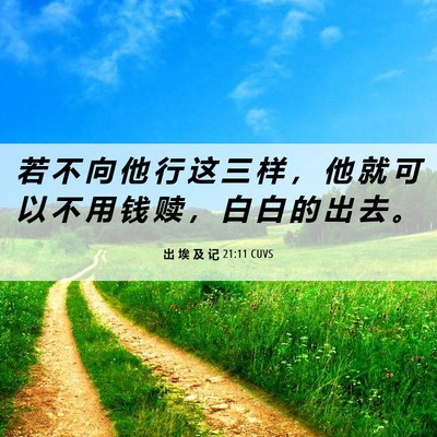 Picture 06 - 出 埃 及 记 21:11 CUVS - 若 不 向 他 行 这 三 样 ， 他 就 可 - Bible Verse Picture