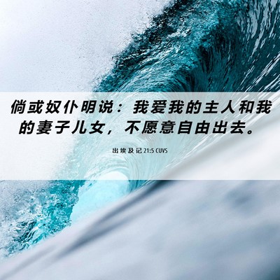 Picture 06 - 出 埃 及 记 21:5 CUVS - 倘 或 奴 仆 明 说 ： 我 爱 我 的 主 - Bible Verse Picture