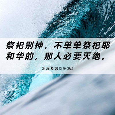 Picture 06 - 出 埃 及 记 22:20 CUVS - 祭 祀 别 神 ， 不 单 单 祭 祀 耶 和 - Bible Verse Picture