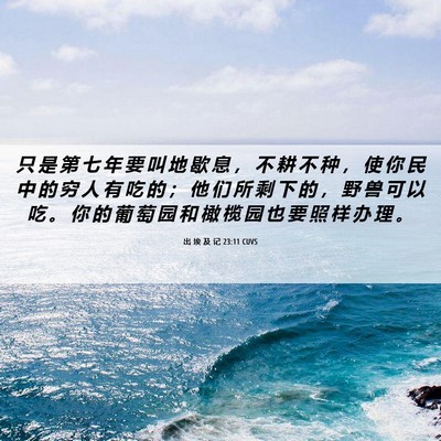 Picture 06 - 出 埃 及 记 23:11 CUVS - 只 是 第 七 年 要 叫 地 歇 息 ， 不 - Bible Verse Picture