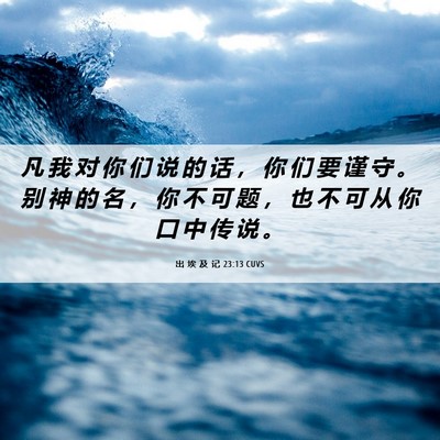 Picture 06 - 出 埃 及 记 23:13 CUVS - 凡 我 对 你 们 说 的 话 ， 你 们 要 - Bible Verse Picture