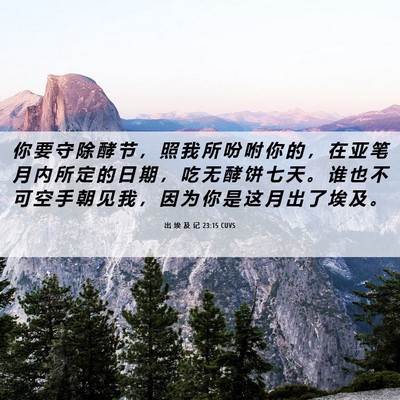 Picture 06 - 出 埃 及 记 23:15 CUVS - 你 要 守 除 酵 节 ， 照 我 所 吩 咐 - Bible Verse Picture