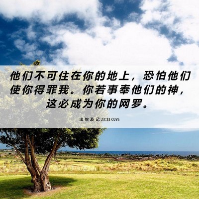 Picture 06 - 出 埃 及 记 23:33 CUVS - 他 们 不 可 住 在 你 的 地 上 ， 恐 - Bible Verse Picture