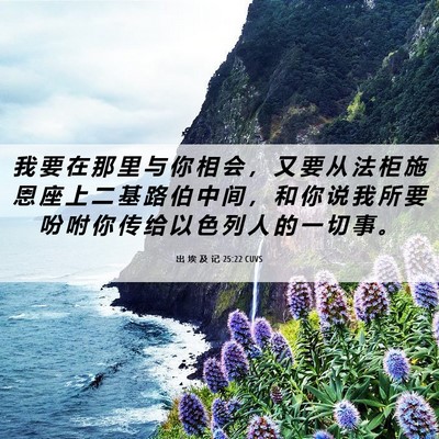 Picture 06 - 出 埃 及 记 25:22 CUVS - 我 要 在 那 里 与 你 相 会 ， 又 要 - Bible Verse Picture