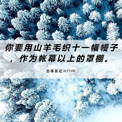 Picture 06 - 出 埃 及 记 26:7 CUVS - 你 要 用 山 羊 毛 织 十 一 幅 幔 子 - Bible Verse Picture