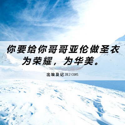 Picture 06 - 出 埃 及 记 28:2 CUVS - 你 要 给 你 哥 哥 亚 伦 做 圣 衣 为 - Bible Verse Picture