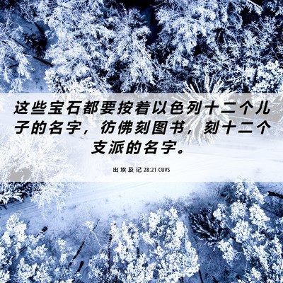 Picture 06 - 出 埃 及 记 28:21 CUVS - 这 些 宝 石 都 要 按 着 以 色 列 十 - Bible Verse Picture