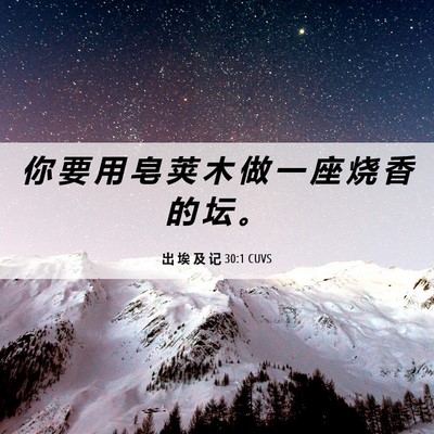 Picture 06 - 出 埃 及 记 30:1 CUVS - 你 要 用 皂 荚 木 做 一 座 烧 香 的 - Bible Verse Picture
