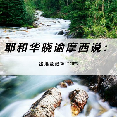 Picture 06 - 出 埃 及 记 30:17 CUVS - 耶 和 华 晓 谕 摩 西 说 - Bible Verse Picture