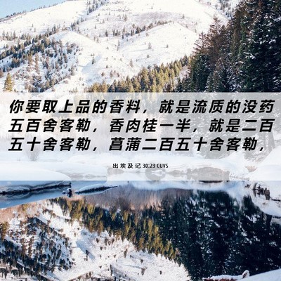 Picture 06 - 出 埃 及 记 30:23 CUVS - 你 要 取 上 品 的 香 料 ， 就 是 流 - Bible Verse Picture