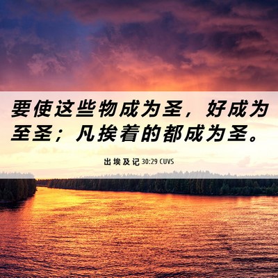 Picture 06 - 出 埃 及 记 30:29 CUVS - 要 使 这 些 物 成 为 圣 ， 好 成 为 - Bible Verse Picture