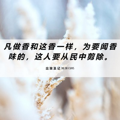 Picture 06 - 出 埃 及 记 30:38 CUVS - 凡 做 香 和 这 香 一 样 ， 为 要 闻 - Bible Verse Picture