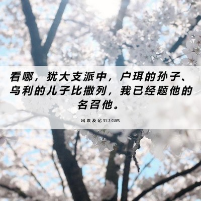 Picture 06 - 出 埃 及 记 31:2 CUVS - 看 哪 ， 犹 大 支 派 中 ， 户 珥 的 - Bible Verse Picture
