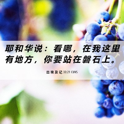 Picture 06 - 出 埃 及 记 33:21 CUVS - 耶 和 华 说 ： 看 哪 ， 在 我 这 里 - Bible Verse Picture