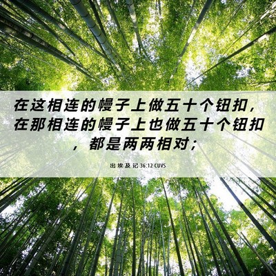 Picture 06 - 出 埃 及 记 36:12 CUVS - 在 这 相 连 的 幔 子 上 做 五 十 个 - Bible Verse Picture