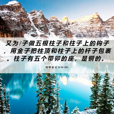 Picture 06 - 出 埃 及 记 36:38 CUVS - 又 为 ? 子 做 五 根 柱 子 和 柱 子 上 - Bible Verse Picture