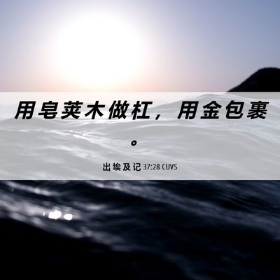 Picture 06 - 出 埃 及 记 37:28 CUVS - 用 皂 荚 木 做 杠 ， 用 金 包 裹 - Bible Verse Picture