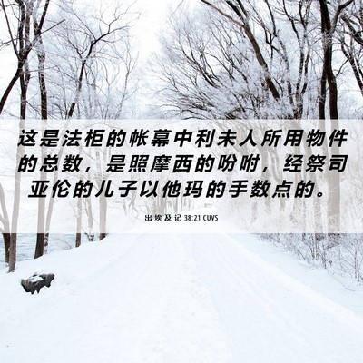 Picture 06 - 出 埃 及 记 38:21 CUVS - 这 是 法 柜 的 帐 幕 中 利 未 人 所 - Bible Verse Picture