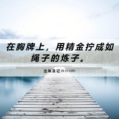 Picture 06 - 出 埃 及 记 39:15 CUVS - 在 胸 牌 上 ， 用 精 金 拧 成 如 绳 - Bible Verse Picture
