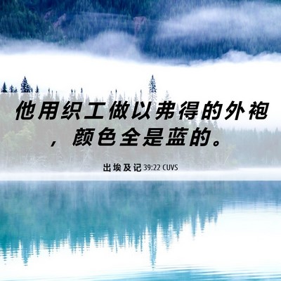 Picture 06 - 出 埃 及 记 39:22 CUVS - 他 用 织 工 做 以 弗 得 的 外 袍 ， - Bible Verse Picture