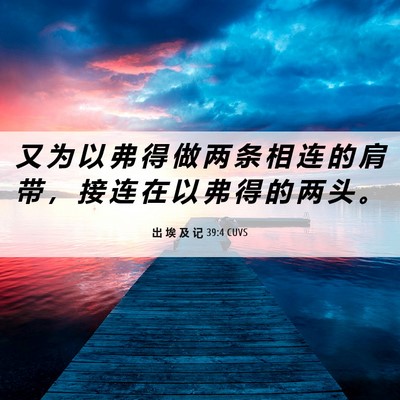 Picture 06 - 出 埃 及 记 39:4 CUVS - 又 为 以 弗 得 做 两 条 相 连 的 肩 - Bible Verse Picture
