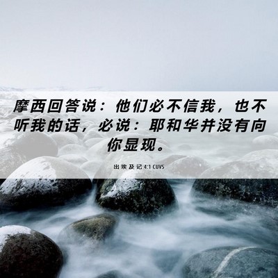 Picture 06 - 出 埃 及 记 4:1 CUVS - 摩 西 回 答 说 ： 他 们 必 不 信 我 - Bible Verse Picture