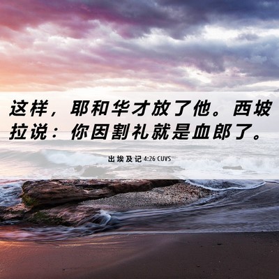 Picture 06 - 出 埃 及 记 4:26 CUVS - 这 样 ， 耶 和 华 才 放 了 他 。 西 - Bible Verse Picture