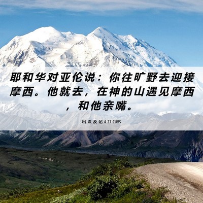 Picture 06 - 出 埃 及 记 4:27 CUVS - 耶 和 华 对 亚 伦 说 ： 你 往 旷 野 - Bible Verse Picture