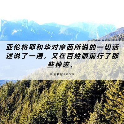Picture 06 - 出 埃 及 记 4:30 CUVS - 亚 伦 将 耶 和 华 对 摩 西 所 说 的 - Bible Verse Picture