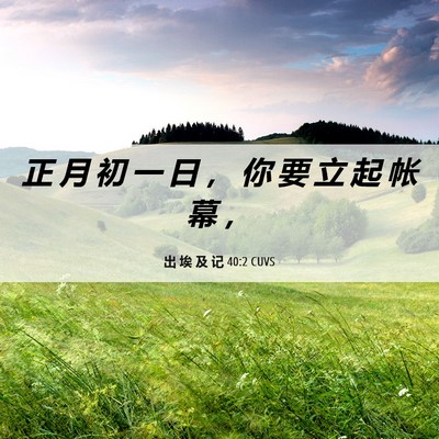 Picture 06 - 出 埃 及 记 40:2 CUVS - 正 月 初 一 日 ， 你 要 立 起 帐 幕 - Bible Verse Picture