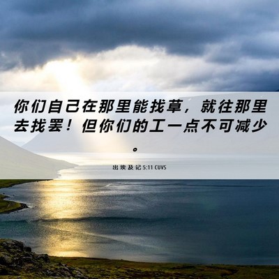 Picture 06 - 出 埃 及 记 5:11 CUVS - 你 们 自 己 在 那 里 能 找 草 ， 就 - Bible Verse Picture