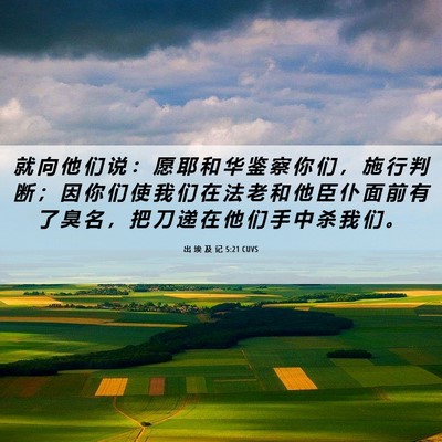 Picture 06 - 出 埃 及 记 5:21 CUVS - 就 向 他 们 说 ： 愿 耶 和 华 鉴 察 - Bible Verse Picture