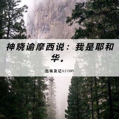 Picture 06 - 出 埃 及 记 6:2 CUVS - 神 晓 谕 摩 西 说 ： 我 是 耶 和 华 - Bible Verse Picture