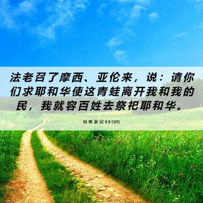 Picture 06 - 出 埃 及 记 8:8 CUVS - 法 老 召 了 摩 西 、 亚 伦 来 ， 说 - Bible Verse Picture